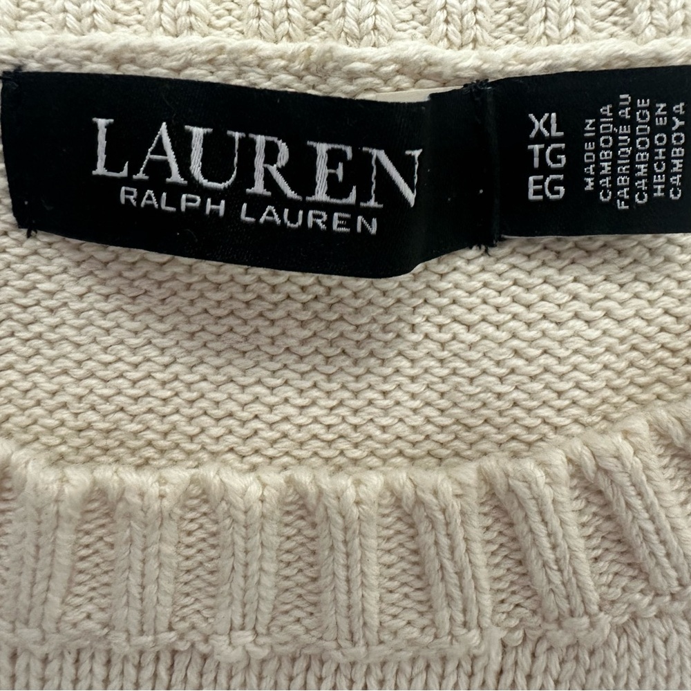 NWOT Ralph Lauren Cream Crewneck Sweater with Dachshund Intarsia - Picture 3 of 7